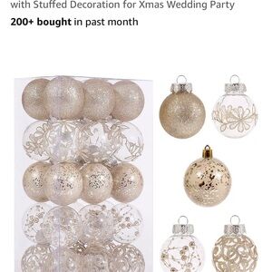 Gold and Silver Christmas Ornaments Set